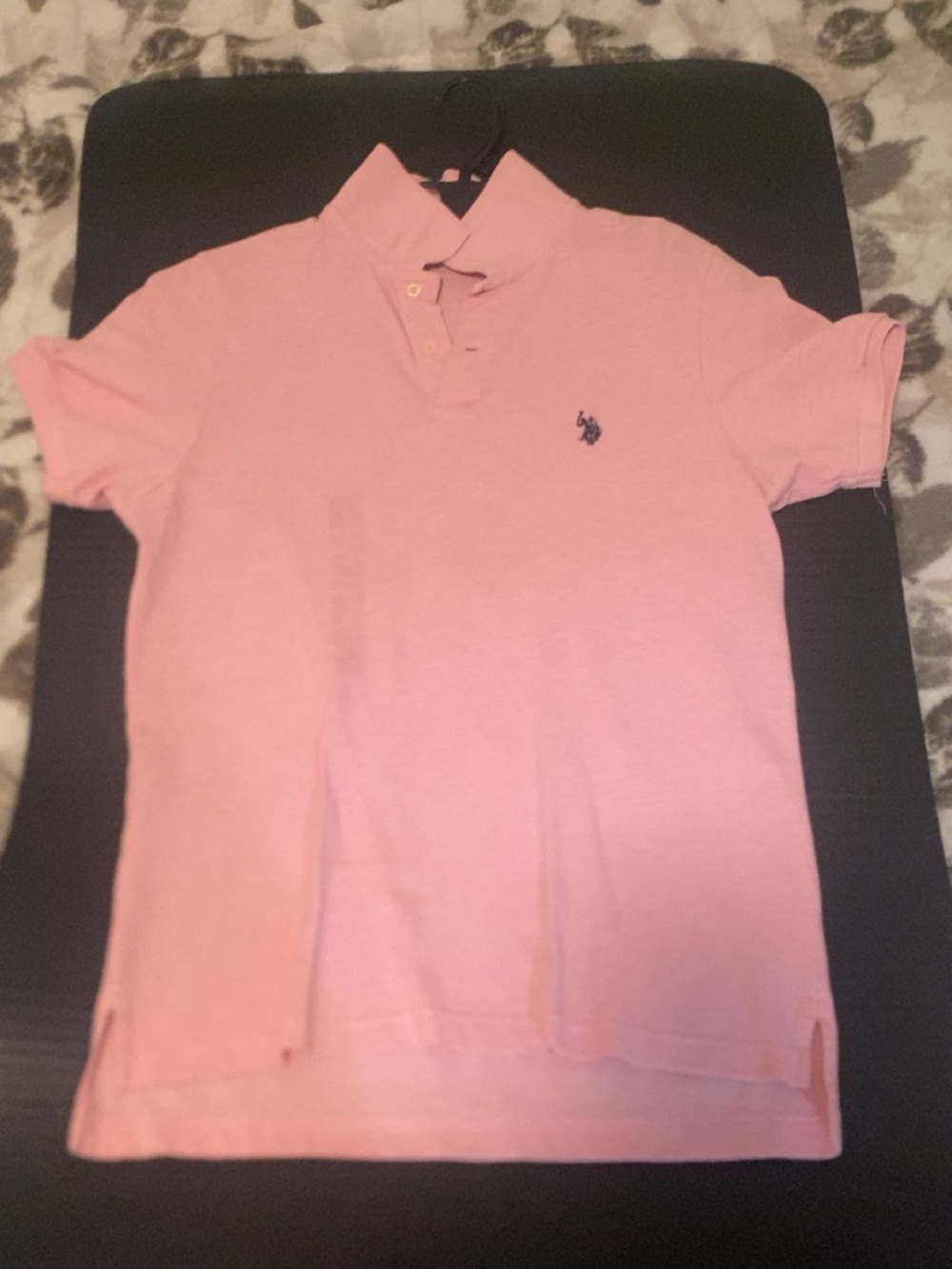 U.S. Polo Assn. Pink Short Sleeve Polo with Navy Logo